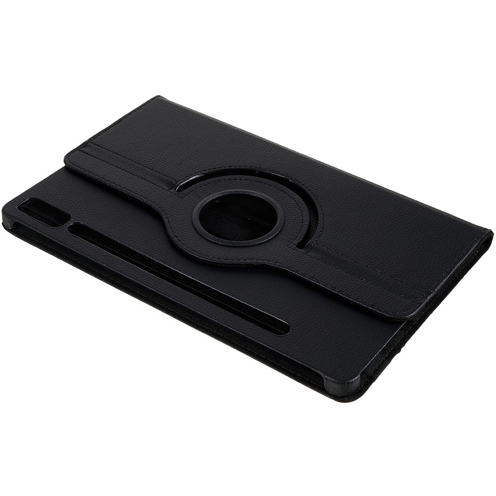 Shockproof Case for Lenovo Tab P11 Pro Gen 2, 360 Degree Rotating Stand Tablet Protector PU Leather + PC Cover Shell - Black