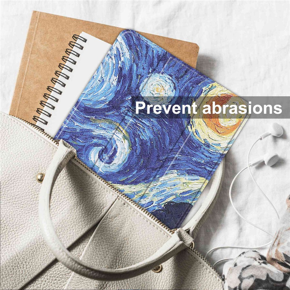 For Lenovo Tab P11 Pro Gen 2 Tri-Fold Stand Tablet Case Pattern Printing PU Leather Auto Wake / Sleep Cover with Pencil Holder - Starry Sky