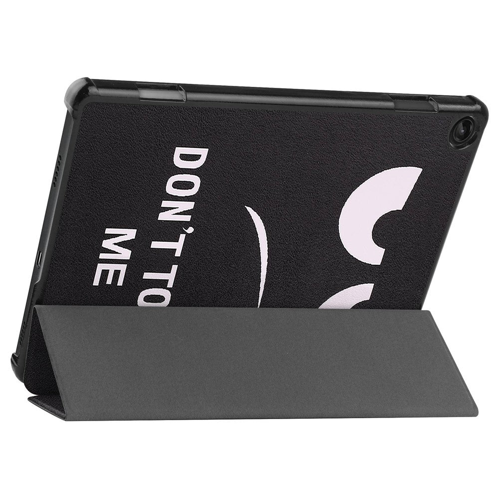 For Lenovo Tab M10 (Gen 3) TB-328FU / TB-328XU Pattern Printing Tablet Case PU Leather Trifold Stand Cover with Auto Wake / Sleep - Don't Touch Me