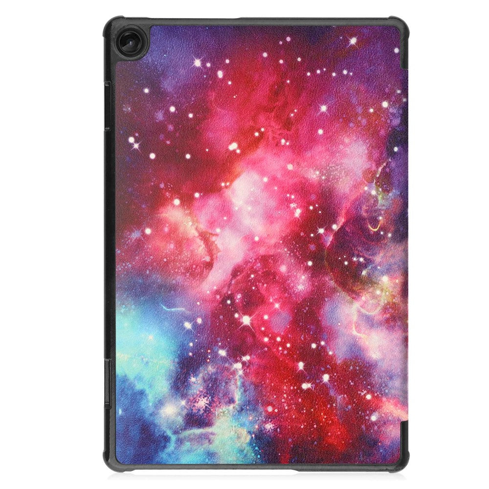 For Lenovo Tab M10 (Gen 3) TB-328FU / TB-328XU Pattern Printing Tablet Case PU Leather Trifold Stand Cover with Auto Wake / Sleep - Milky Way Nebula