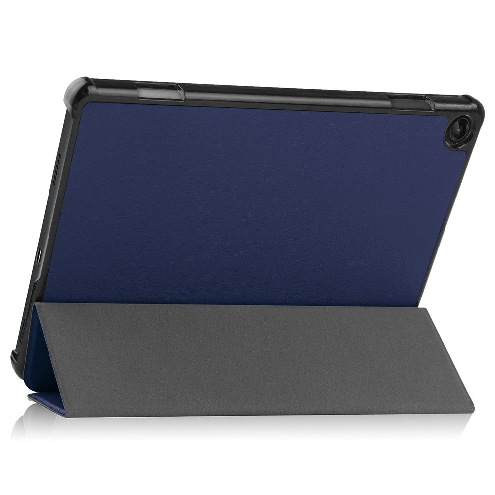 For Lenovo Tab M10 (Gen 3) TB-328FU/TB-328XU PU Leather Trifold Stand Cover Auto Sleep/Wake Case - Dark Blue