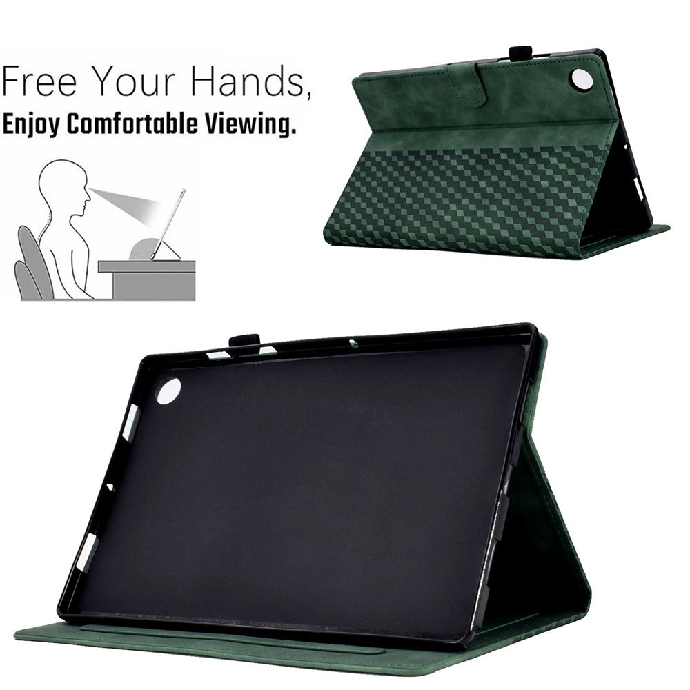 Auto Wake / Sleep Shockproof Case for Lenovo Tab M10 Plus (3rd Gen) / Xiaoxin Pad 2022 10.6 inch Pattern Imprinted Anti-Drop Cover Solid Color Stitching Tablet Leather Stand Case with Card Slots - Green