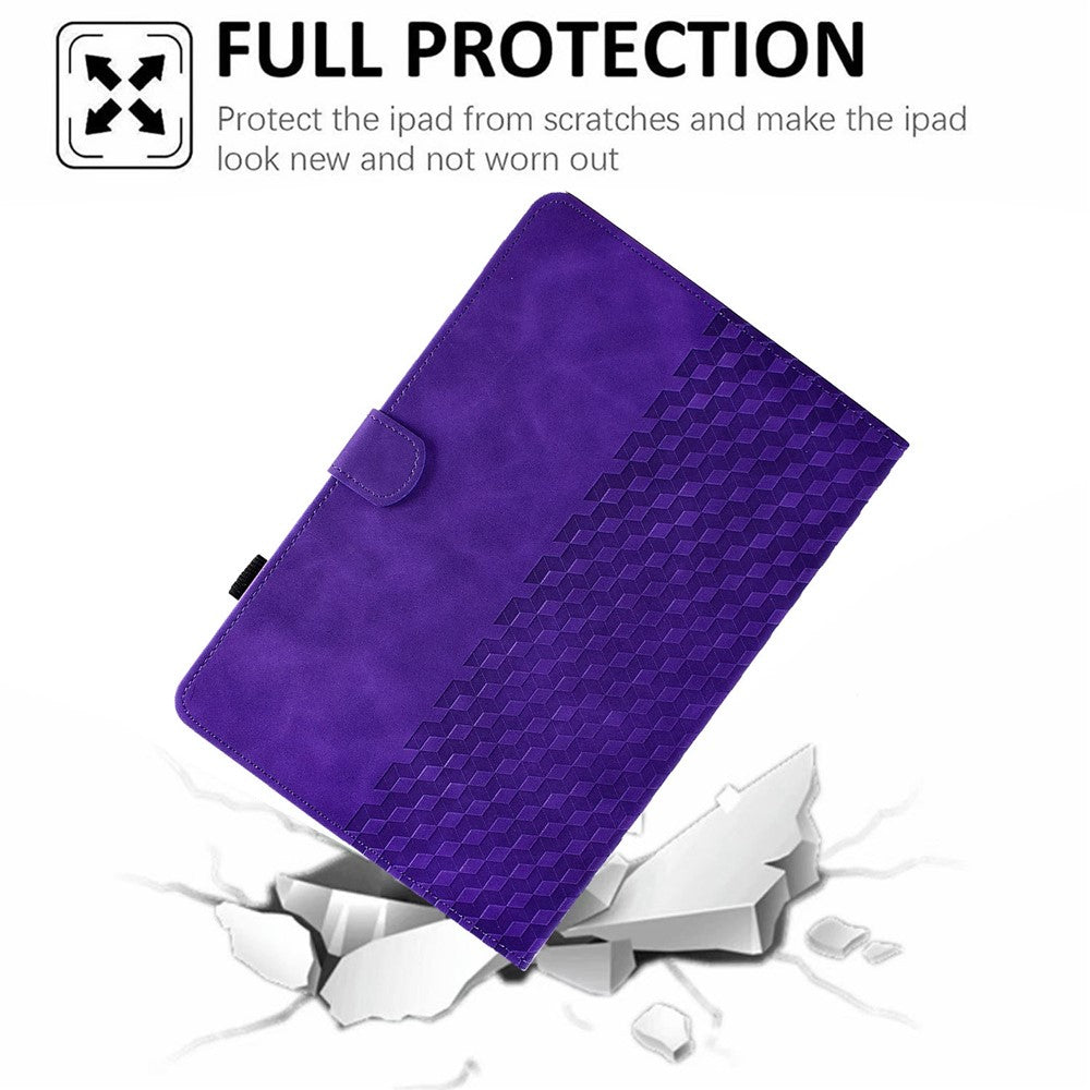 Auto Wake / Sleep Shockproof Case for Lenovo Tab M10 Plus (3rd Gen) / Xiaoxin Pad 2022 10.6 inch Pattern Imprinted Anti-Drop Cover Solid Color Stitching Tablet Leather Stand Case with Card Slots - Purple