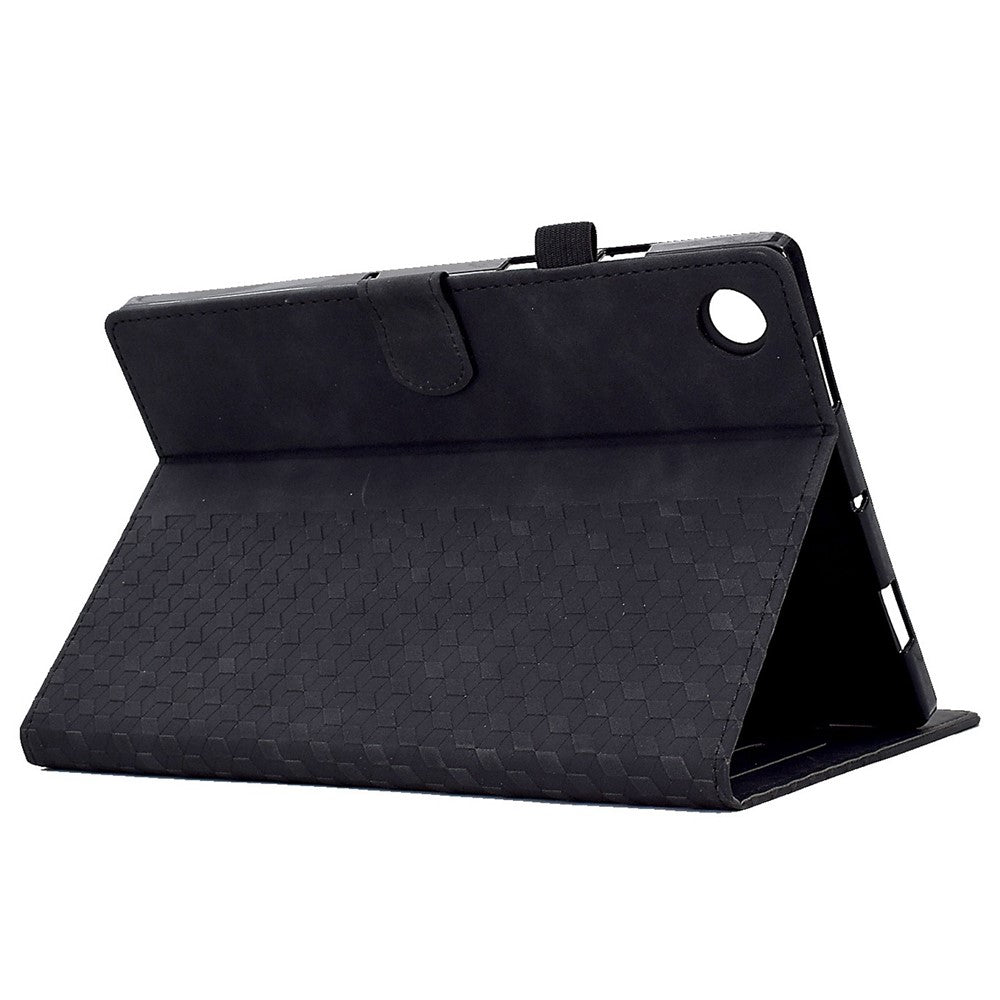 Auto Wake / Sleep Shockproof Case for Lenovo Tab M10 Plus (3rd Gen) / Xiaoxin Pad 2022 10.6 inch Pattern Imprinted Anti-Drop Cover Solid Color Stitching Tablet Leather Stand Case with Card Slots - Black