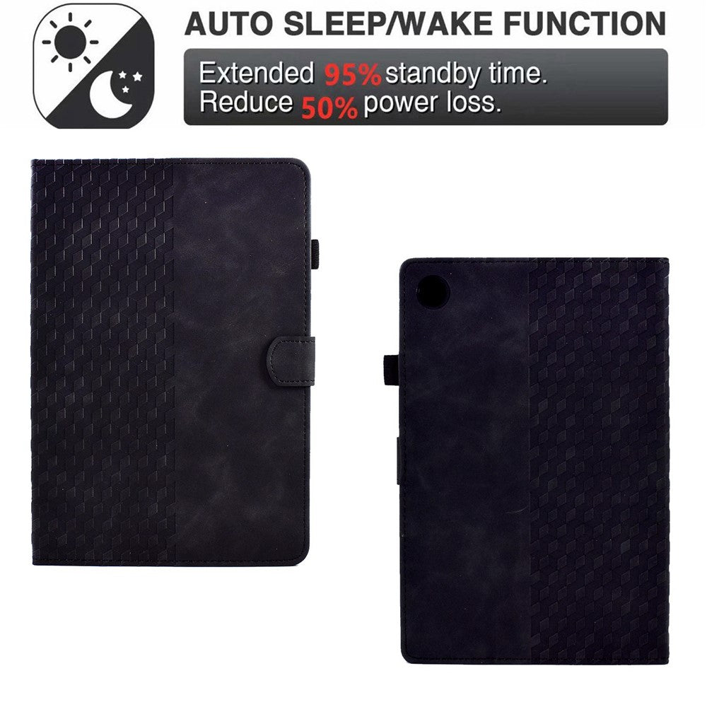 Auto Wake / Sleep Shockproof Case for Lenovo Tab M10 Plus (3rd Gen) / Xiaoxin Pad 2022 10.6 inch Pattern Imprinted Anti-Drop Cover Solid Color Stitching Tablet Leather Stand Case with Card Slots - Black