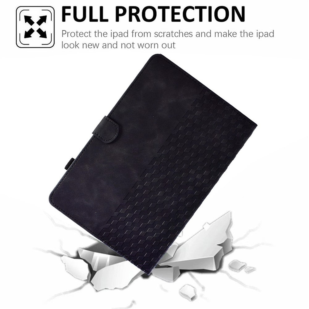 Auto Wake / Sleep Shockproof Case for Lenovo Tab M10 Plus (3rd Gen) / Xiaoxin Pad 2022 10.6 inch Pattern Imprinted Anti-Drop Cover Solid Color Stitching Tablet Leather Stand Case with Card Slots - Black