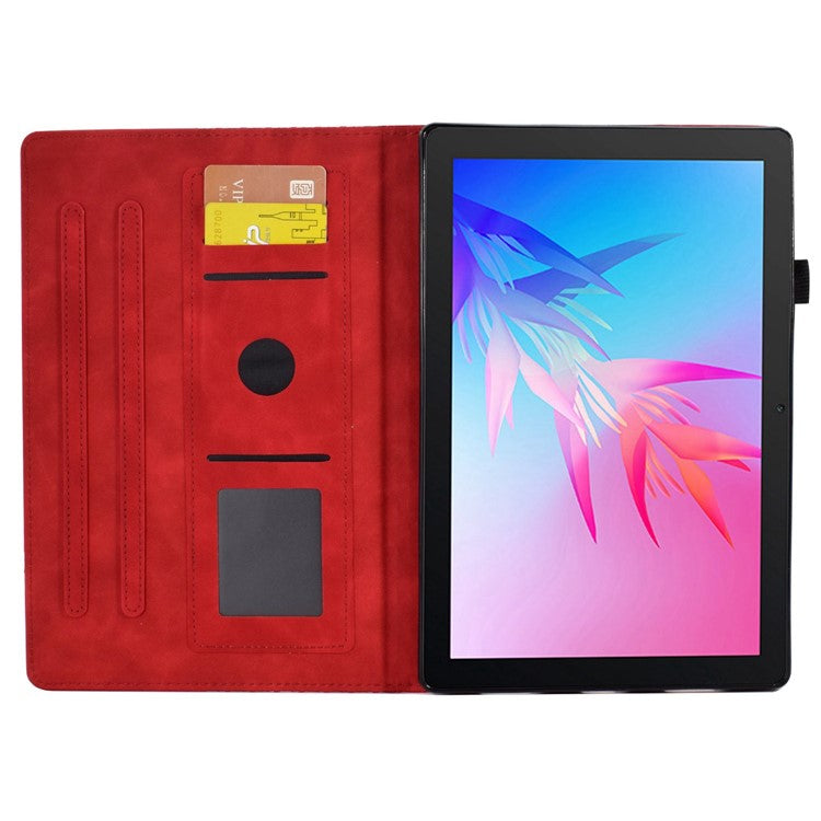 For Huawei Enjoy Tablet 2 10.1 / MatePad T 10 9.7 inch / T 10S 10.1 inch / Honor Pad 6 10.1-inch / Pad X6 9.7 inch Shockproof Stand Case Anti-Fall Tablet Cover with Card Slots / Auto Wake / Sleep - Red