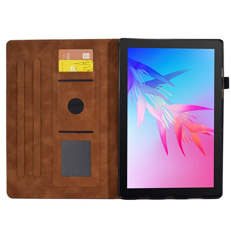 For Huawei Enjoy Tablet 2 10.1 / MatePad T 10 9.7 inch / T 10S 10.1 inch / Honor Pad 6 10.1-inch / Pad X6 9.7 inch Shockproof Stand Case Anti-Fall Tablet Cover with Card Slots / Auto Wake / Sleep - Brown