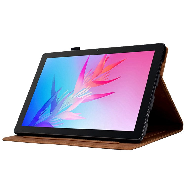 For Huawei Enjoy Tablet 2 10.1 / MatePad T 10 9.7 inch / T 10S 10.1 inch / Honor Pad 6 10.1-inch / Pad X6 9.7 inch Shockproof Stand Case Anti-Fall Tablet Cover with Card Slots / Auto Wake / Sleep - Brown