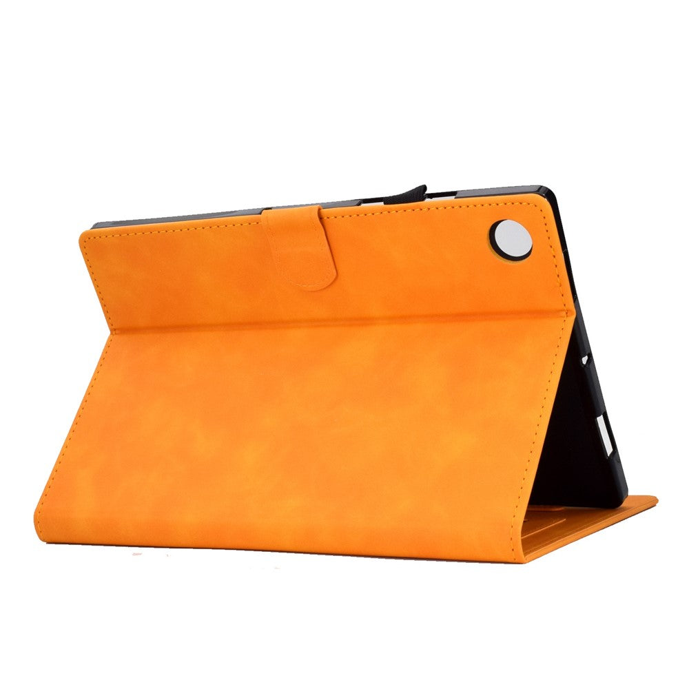 Pattern Imprinted Shockproof Case for Lenovo Tab M10 (Gen 3) TB-328FU / TB-328XU Anti-Fall Solid Color Leather Tablet Case Protective Folio Flip Cover with Card Slots Support Auto Wake / Sleep - Khaki