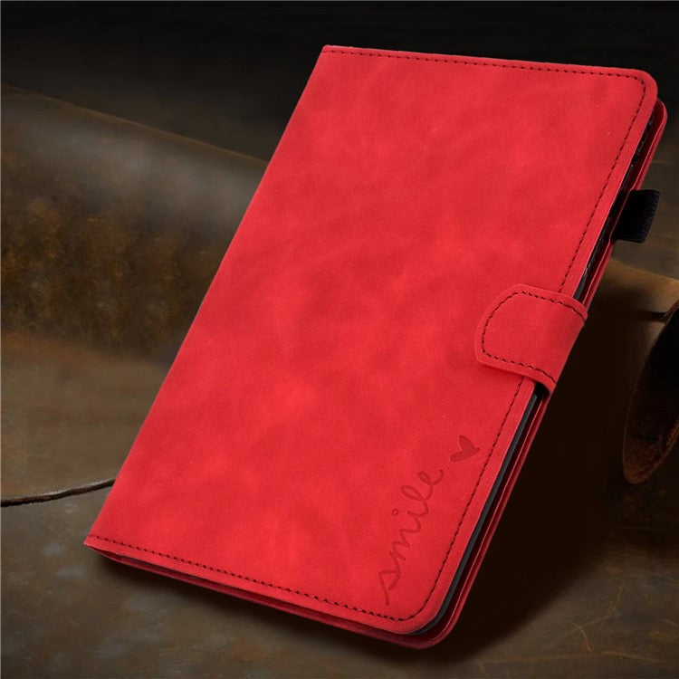 For Huawei MediaPad T3 10 Pattern Imprinted Tablet Case PU Leather Folio Stand Smart Cover Shell with Pencil Holder and Card Slots - Red