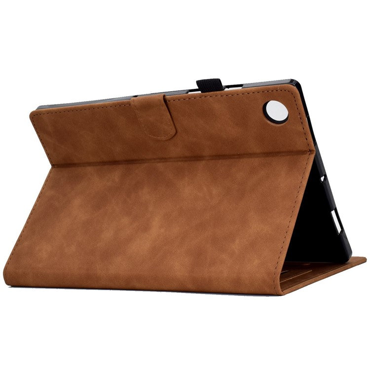 For Huawei Enjoy Tablet 2 / MatePad T 10 9.7 inch / T 10S 10.1 inch / Honor Pad 6 10.1-inch / Pad X6 9.7 inch Tablet Case Pattern Imprinted PU Leather Card Slots Stand Cover - Brown