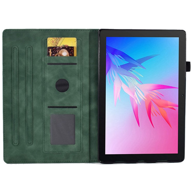 For Huawei Enjoy Tablet 2 / MatePad T 10 9.7 inch / T 10S 10.1 inch / Honor Pad 6 10.1-inch / Pad X6 9.7 inch Tablet Case Pattern Imprinted PU Leather Card Slots Stand Cover - Green