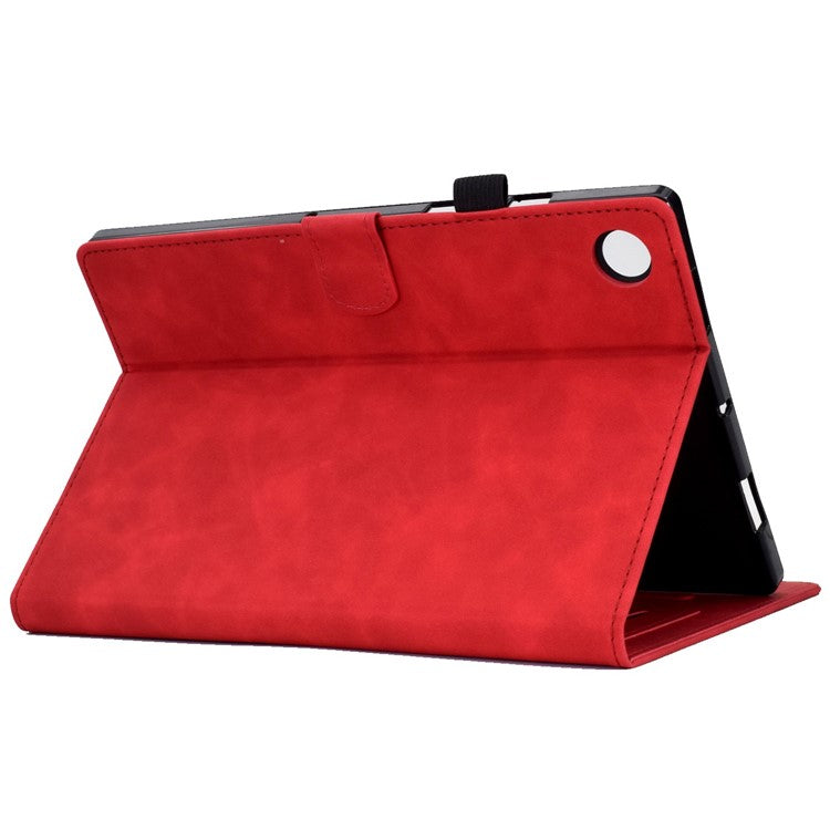 For Huawei Enjoy Tablet 2 / MatePad T 10 9.7 inch / T 10S 10.1 inch / Honor Pad 6 10.1-inch / Pad X6 9.7 inch Tablet Case Pattern Imprinted PU Leather Card Slots Stand Cover - Red
