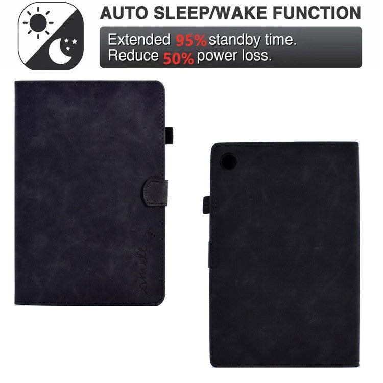 For Huawei Enjoy Tablet 2 / MatePad T 10 9.7 inch / T 10S 10.1 inch / Honor Pad 6 10.1-inch / Pad X6 9.7 inch Tablet Case Pattern Imprinted PU Leather Card Slots Stand Cover - Black