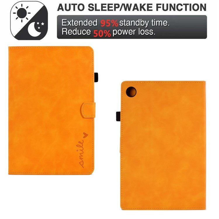 For Huawei Enjoy Tablet 2 / MatePad T 10 9.7 inch / T 10S 10.1 inch / Honor Pad 6 10.1-inch / Pad X6 9.7 inch Tablet Case Pattern Imprinted PU Leather Card Slots Stand Cover - Orange