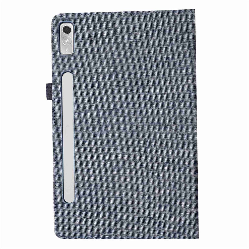 For Lenovo Tab P11 Pro Gen 2 Cloth Texture PU Leather Tablet Case Foldable Stand Card Holder Protective Cover - Blue
