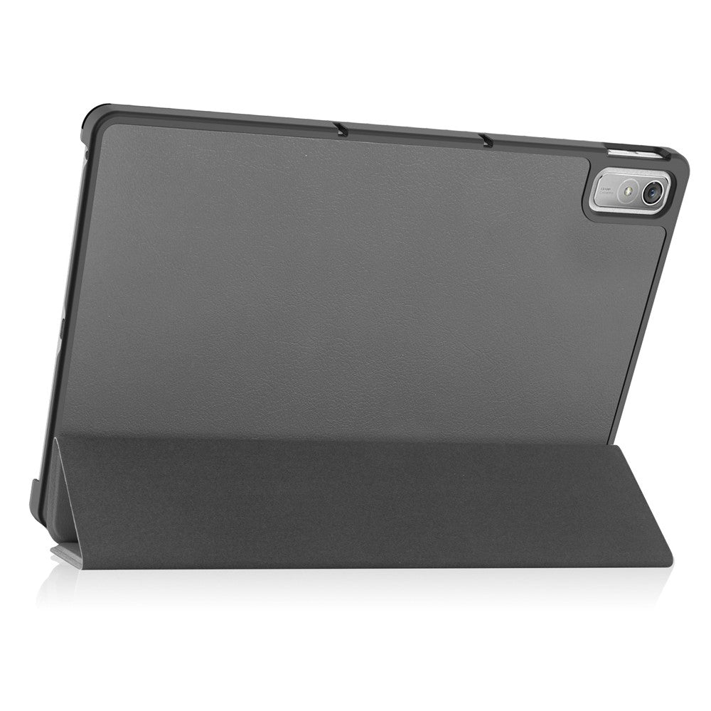 For Lenovo Tab P11 Gen 2 PU Leather Tri-fold Stand Tablet Shockproof Case Auto Wake / Sleep Full Protection Cover - Grey