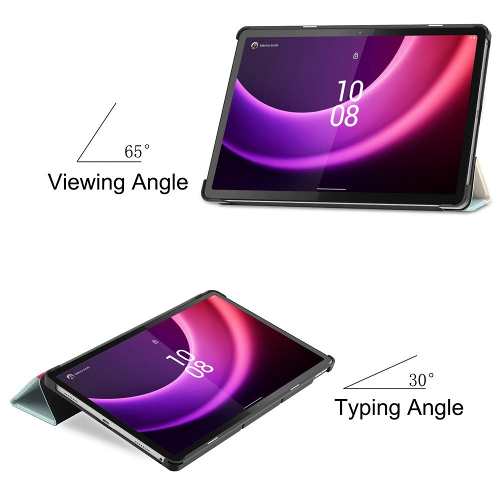 For Lenovo Tab P11 Gen 2 Tri-fold Stand PU Leather Anti-drop Cover Pattern Printing Auto Wake / Sleep Tablet Protective Case - Horse