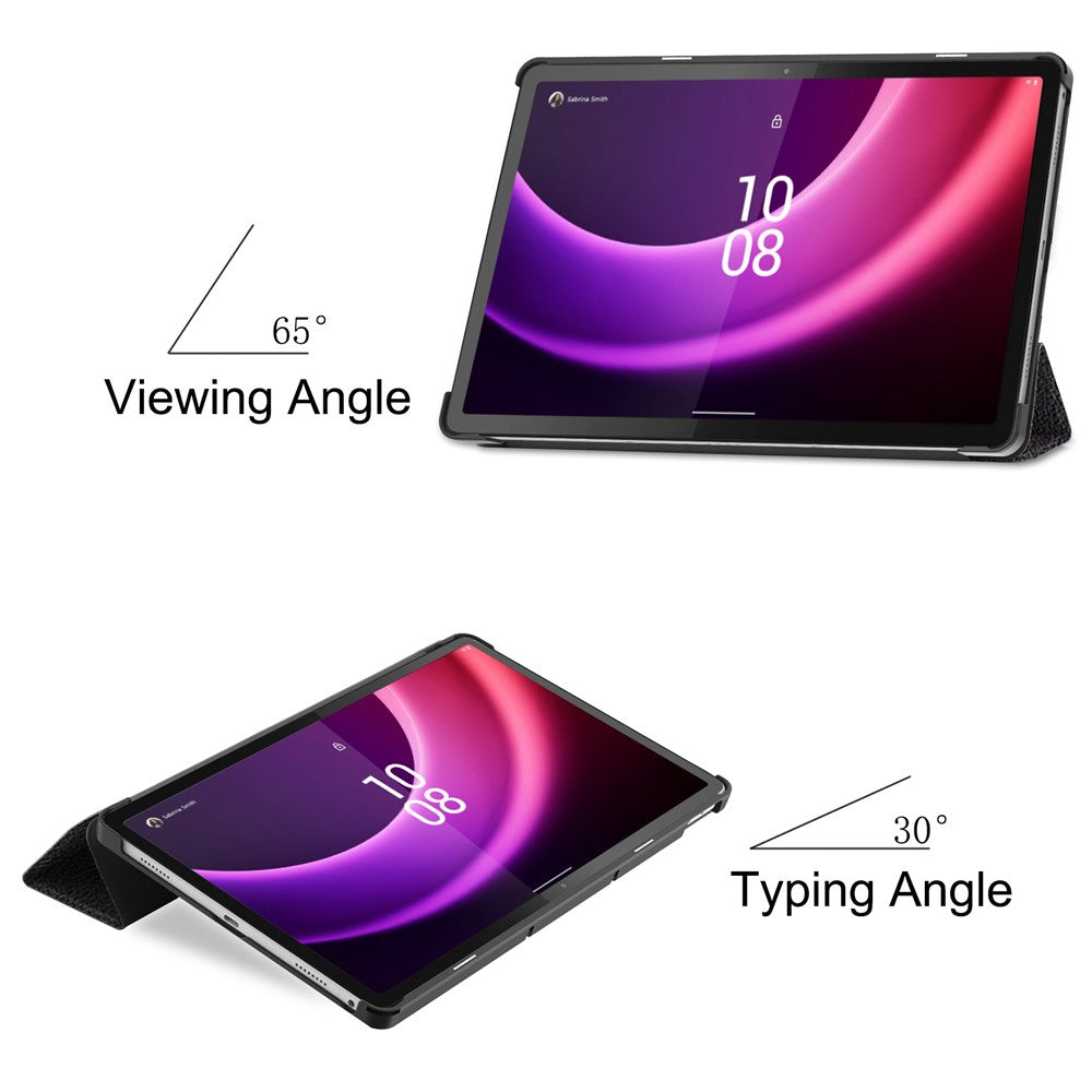 For Lenovo Tab P11 Gen 2 Tri-fold Stand PU Leather Anti-drop Cover Pattern Printing Auto Wake / Sleep Tablet Protective Case - Don't Touch Me