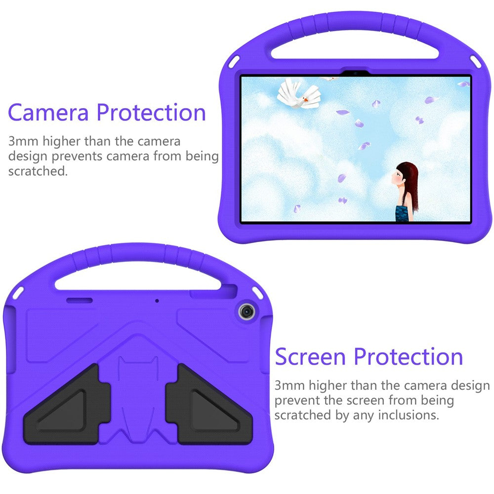For Lenovo Tab M10 (Gen 3) TB-328FU / TB-328XU Tablet Case EVA Rugged Shockproof Tablet Cover Convertible Handle Kickstand - Purple
