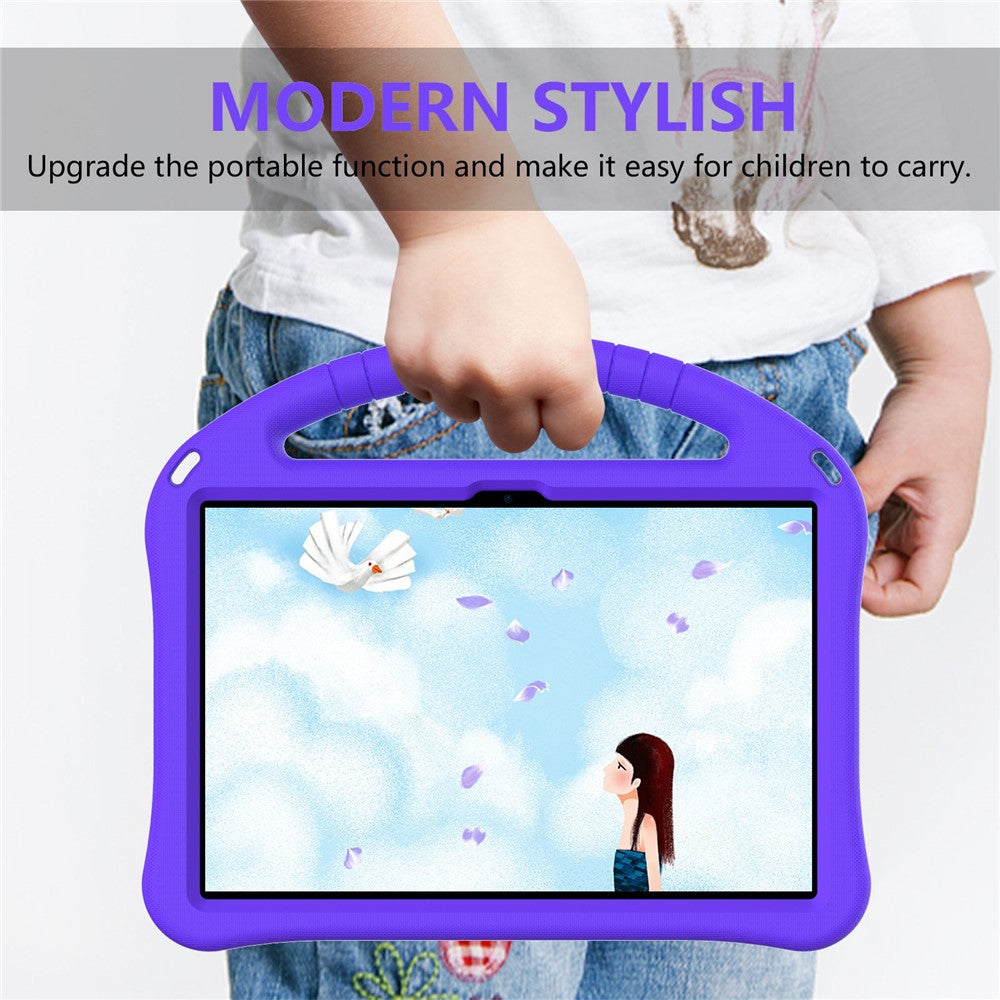 For Lenovo Tab M10 (Gen 3) TB-328FU / TB-328XU Tablet Case EVA Rugged Shockproof Tablet Cover Convertible Handle Kickstand - Purple