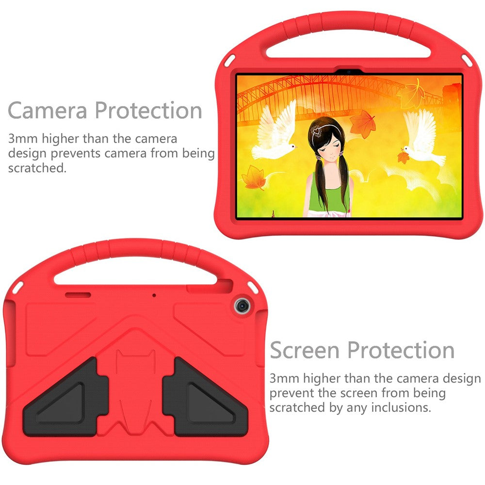 For Lenovo Tab M10 (Gen 3) TB-328FU / TB-328XU Tablet Case EVA Rugged Shockproof Tablet Cover Convertible Handle Kickstand - Red