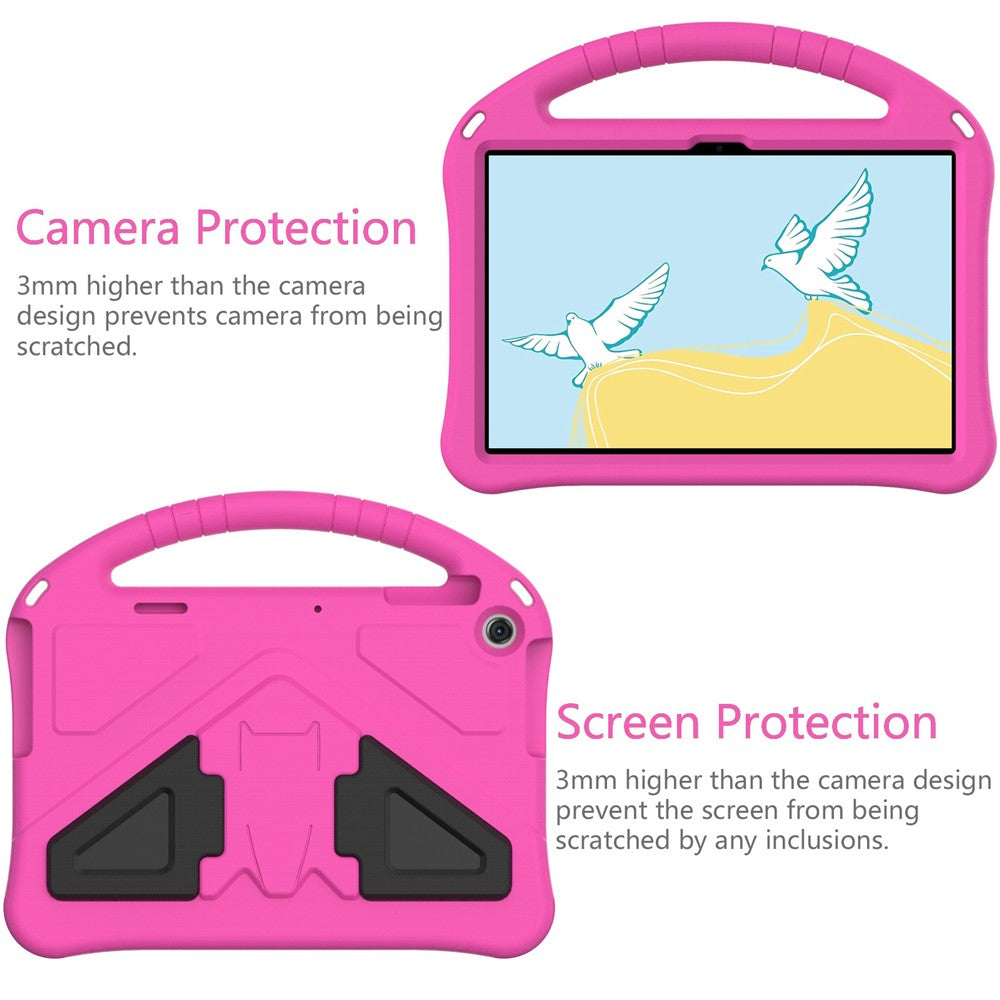For Lenovo Tab M10 (Gen 3) TB-328FU / TB-328XU Tablet Case EVA Rugged Shockproof Tablet Cover Convertible Handle Kickstand - Rose
