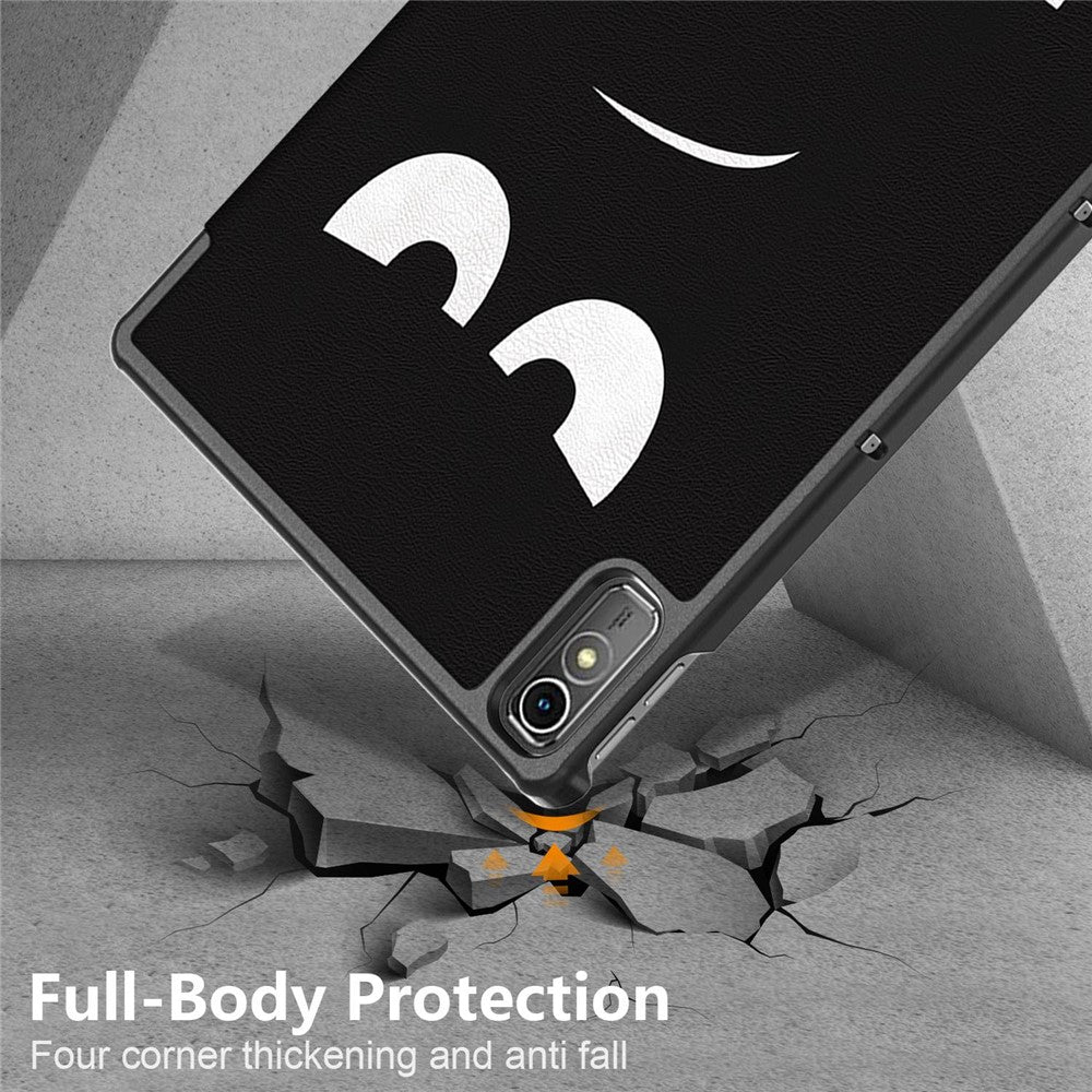 For Lenovo Tab P11 Gen 2 Pattern Printing PU Leather Protective Cover Trifold Stand Smart Tablet Case with Auto Wake  /  Sleep - Don't Touch Me