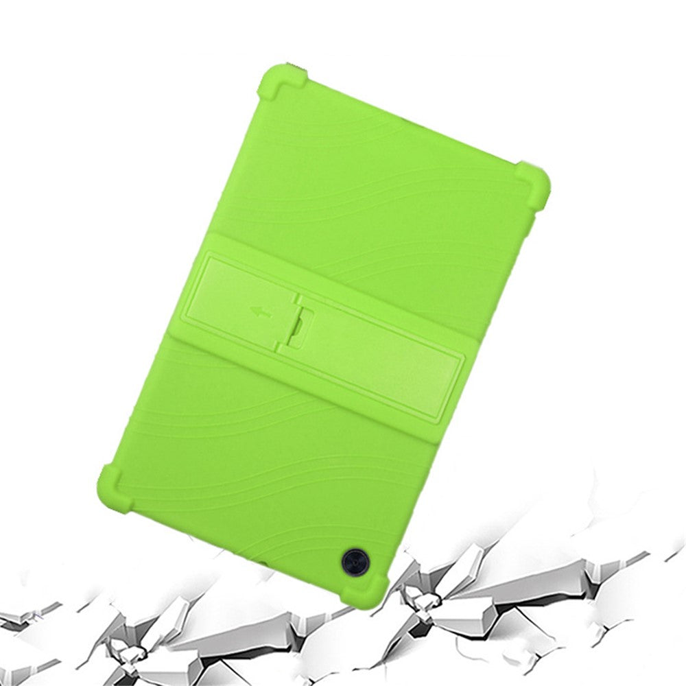 For Lenovo Tab M10 (Gen 3) TB-328FU / TB-328XU Silicone Shockproof Tablet Cover Corner Cushion PC Kickstand Anti-Slip Kids Friendly Protective Case - Orange