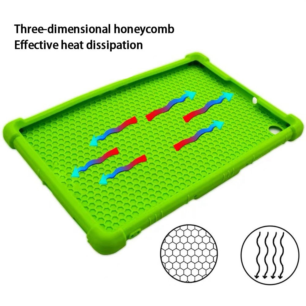 For Lenovo Tab P11 Gen 2 / Tab P11 2022 TB-350 Kickstand Tablet Case Soft Silicone Reinforced Four Corner Shockproof Cover - Black