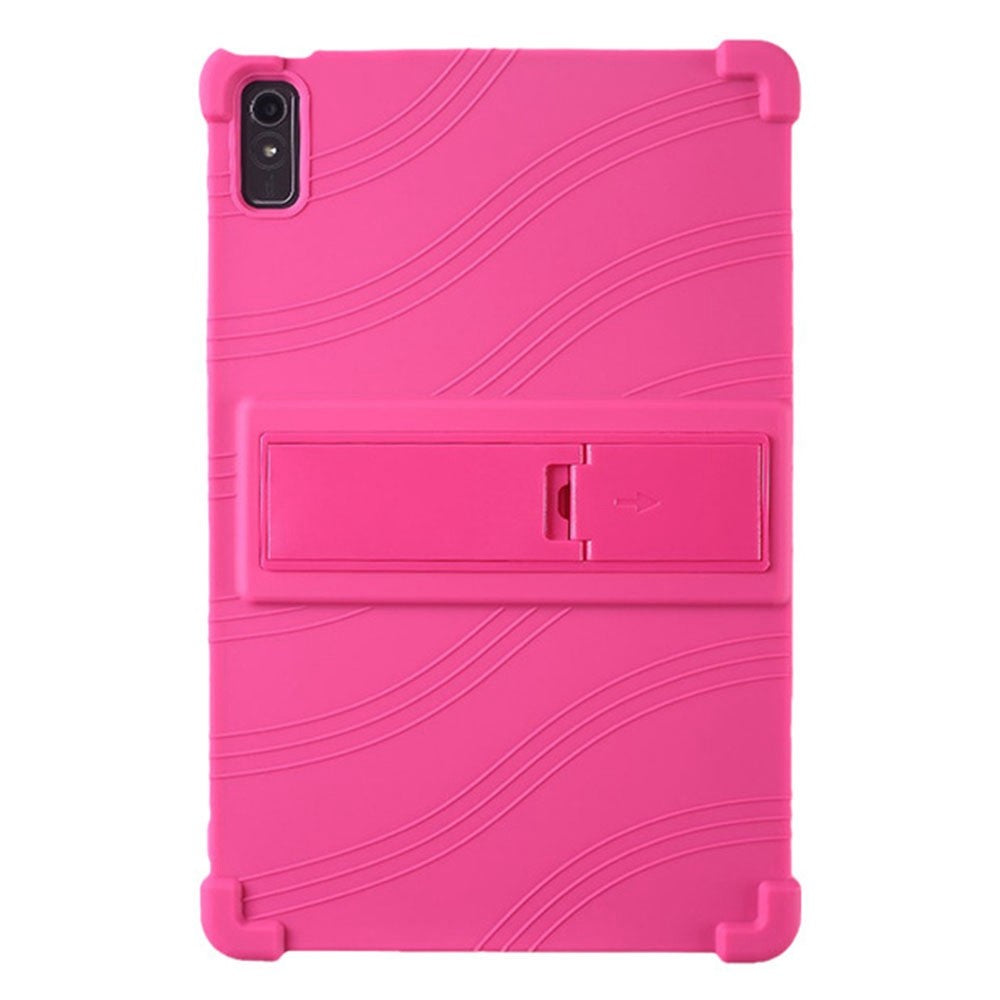 For Lenovo Tab P11 Gen 2 / Tab P11 2022 TB-350 Kickstand Tablet Case Soft Silicone Reinforced Four Corner Shockproof Cover - Rose