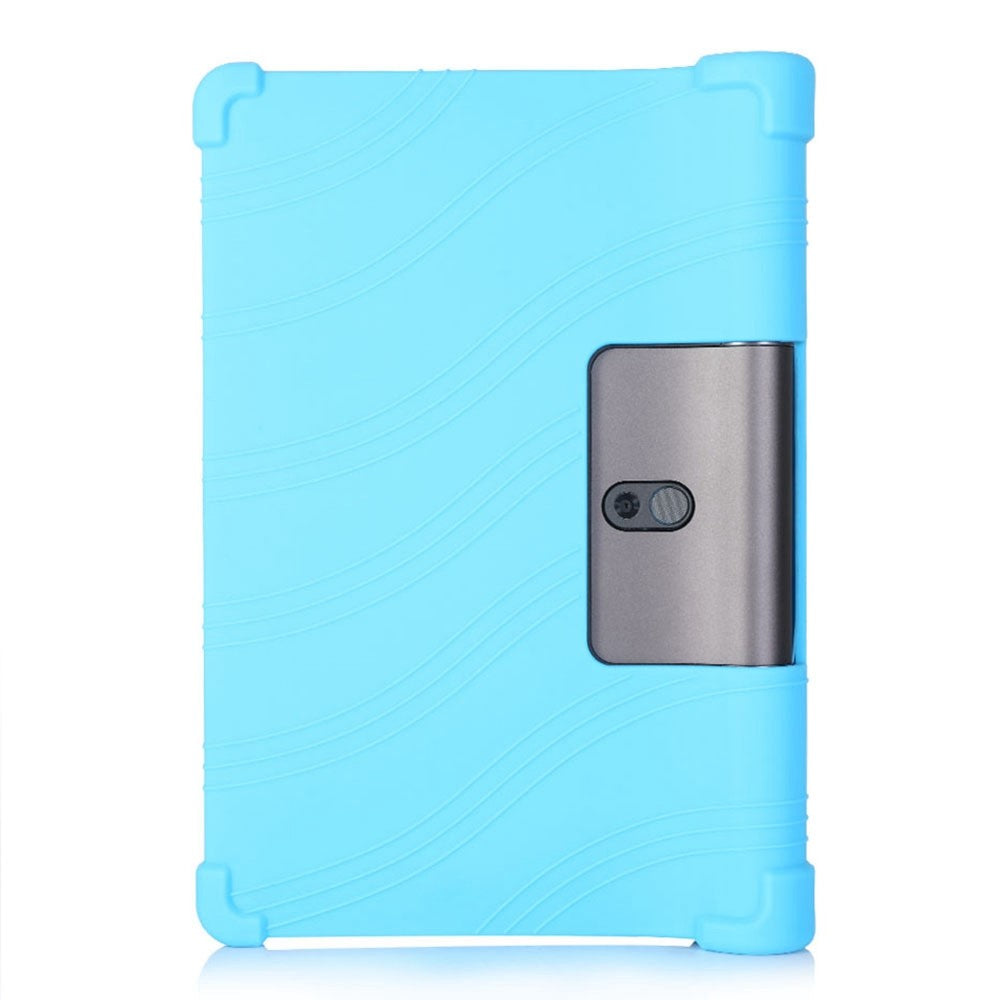 For Lenovo Yoga Tab5 YT-X705F / M 10.1 inch Anti-scratch Soft Silicone Tablet Case Anti-drop Cover with PC Kickstand - Sky Blue