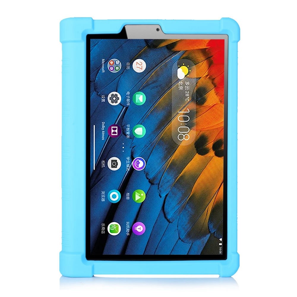For Lenovo Yoga Tab5 YT-X705F / M 10.1 inch Anti-scratch Soft Silicone Tablet Case Anti-drop Cover with PC Kickstand - Sky Blue