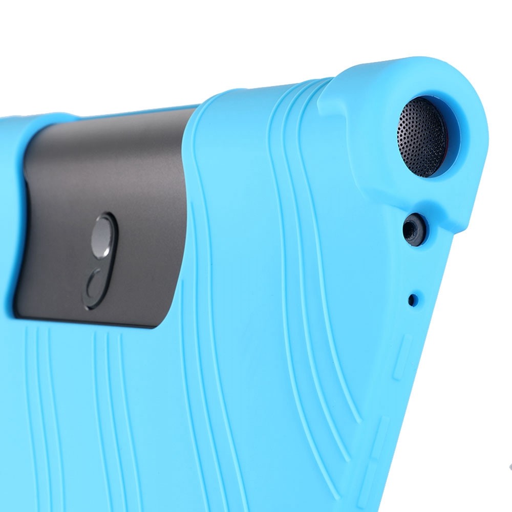 For Lenovo Yoga Tab5 YT-X705F / M 10.1 inch Anti-scratch Soft Silicone Tablet Case Anti-drop Cover with PC Kickstand - Sky Blue