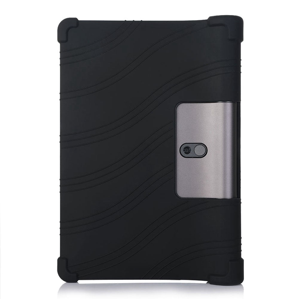 For Lenovo Yoga Tab5 YT-X705F / M 10.1 inch Anti-scratch Soft Silicone Tablet Case Anti-drop Cover with PC Kickstand - Black