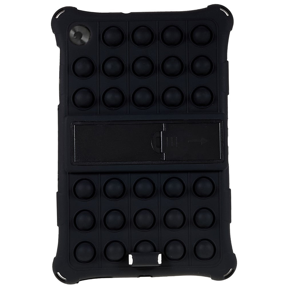 For Lenovo Tab M10 HD Gen 2 TB-X306X Push Fidget Sensory Toy Tablet Case Bubble Pop Shockproof Cover with PC Kickstand - Black