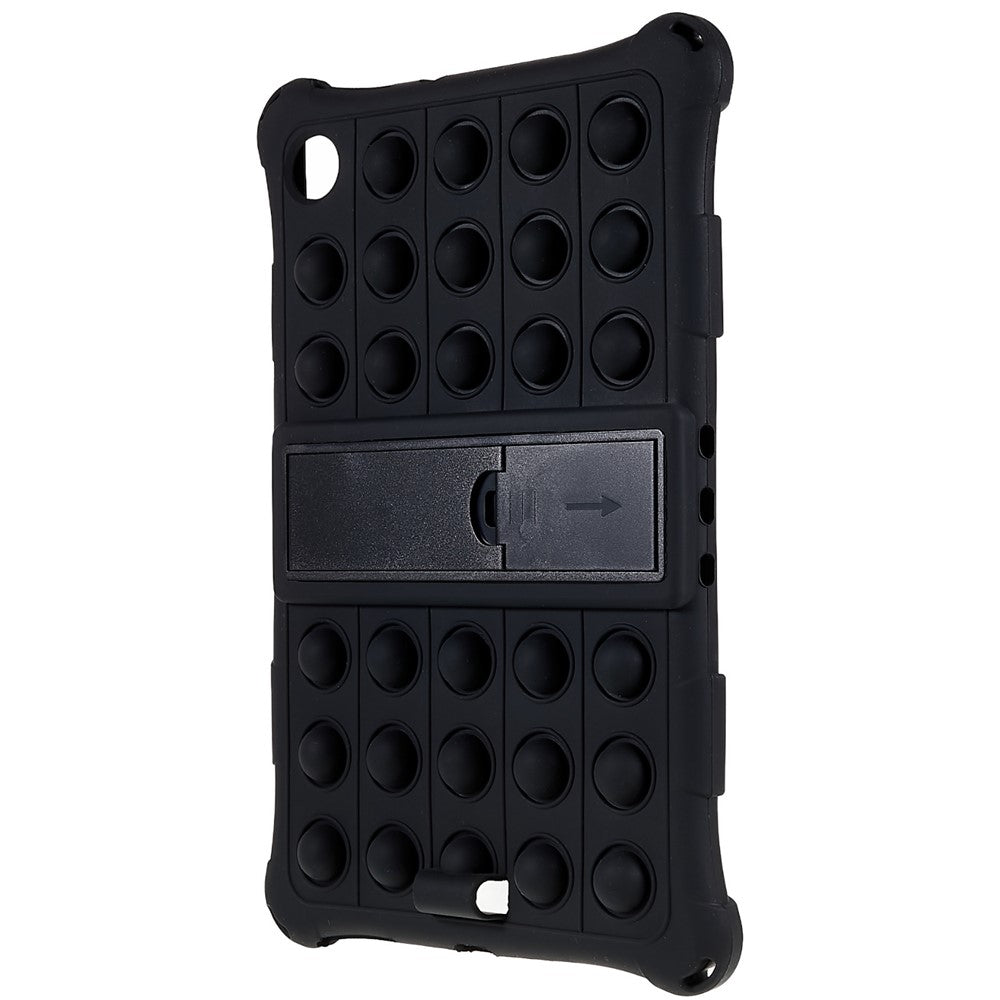 For Lenovo Tab M10 HD Gen 2 TB-X306X Push Fidget Sensory Toy Tablet Case Bubble Pop Shockproof Cover with PC Kickstand - Black