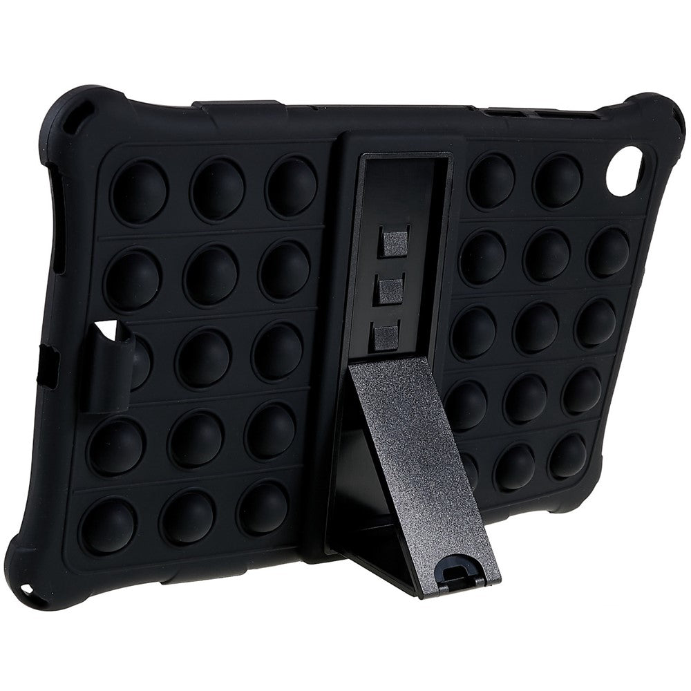 For Lenovo Tab M10 HD Gen 2 TB-X306X Push Fidget Sensory Toy Tablet Case Bubble Pop Shockproof Cover with PC Kickstand - Black