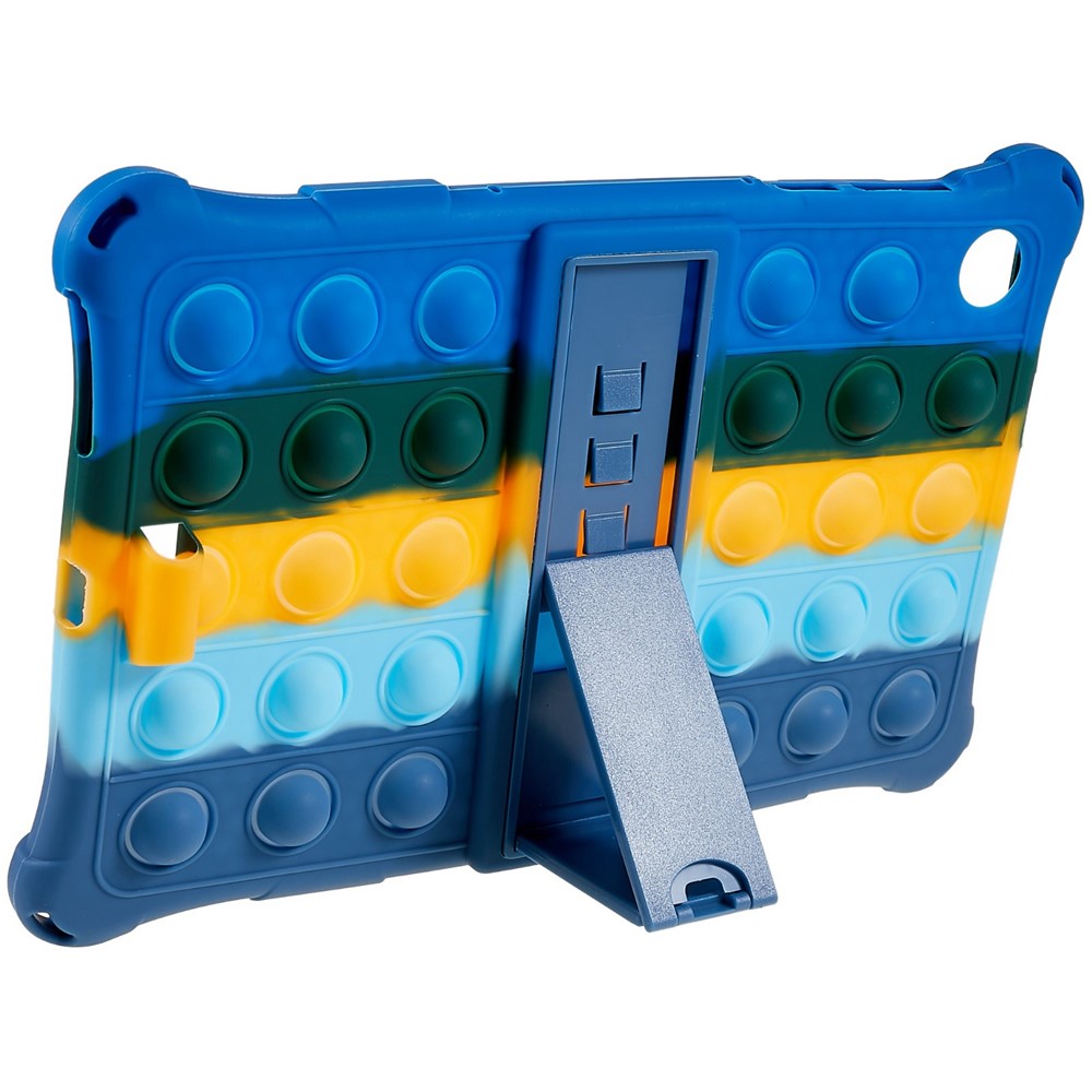 For Lenovo Tab M10 HD Gen 2 TB-X306X Push Fidget Sensory Toy Tablet Case Bubble Pop Shockproof Cover with PC Kickstand - Colorful Dark Blue