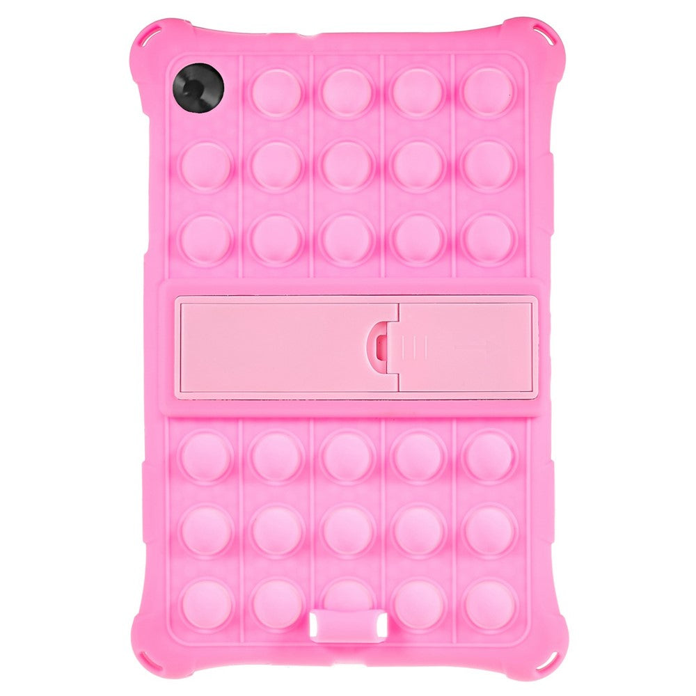 For Lenovo Tab M10 HD Gen 2 TB-X306X Push Fidget Sensory Toy Tablet Case Bubble Pop Shockproof Cover with PC Kickstand - Pink