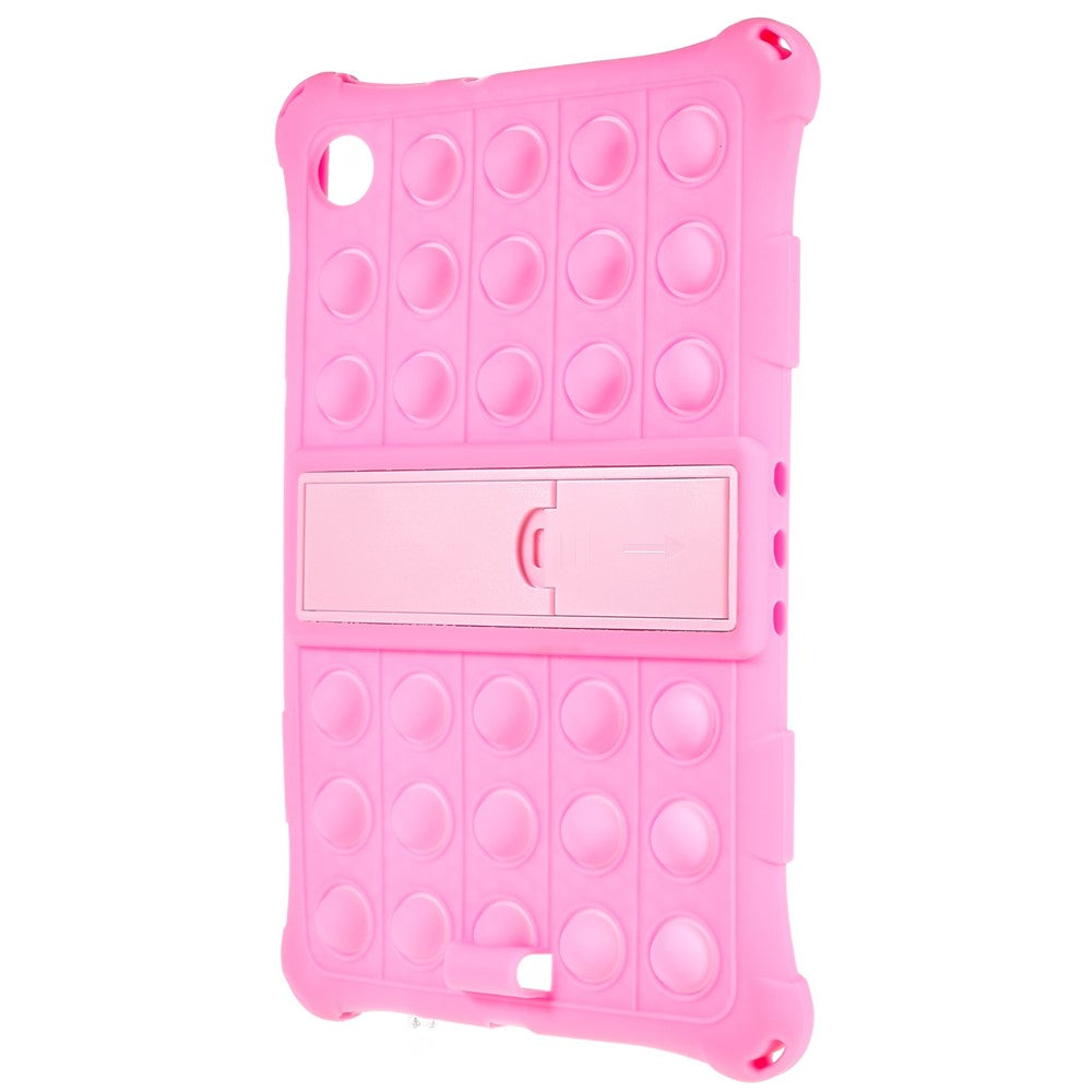 For Lenovo Tab M10 HD Gen 2 TB-X306X Push Fidget Sensory Toy Tablet Case Bubble Pop Shockproof Cover with PC Kickstand - Pink