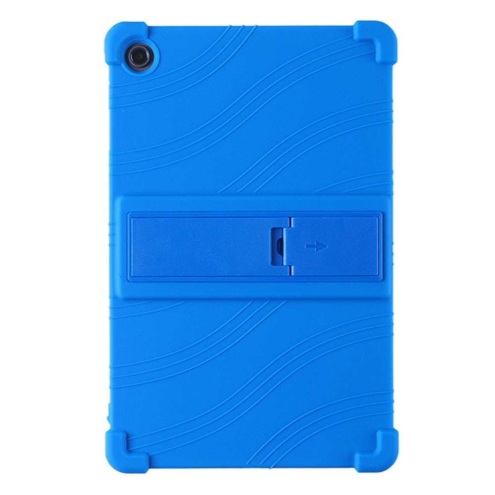 For Lenovo Tab M10 Plus (3rd Gen) / Xiaoxin Pad 2022 10.6 inch 125F / 128 Anti-collision Soft Silicone Tablet Protective Case Cover with Adjustable PC Kickstand - Dark Blue