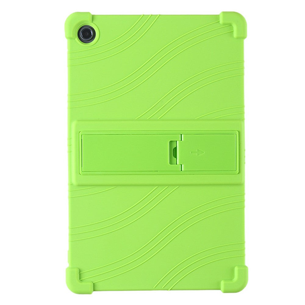 For Lenovo Tab M10 Plus (3rd Gen) / Xiaoxin Pad 2022 10.6 inch 125F / 128 Anti-collision Soft Silicone Tablet Protective Case Cover with Adjustable PC Kickstand - Green