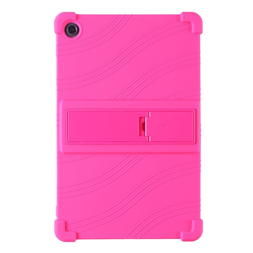 For Lenovo Tab M10 Plus (3rd Gen) / Xiaoxin Pad 2022 10.6 inch 125F / 128 Anti-collision Soft Silicone Tablet Protective Case Cover with Adjustable PC Kickstand - Rose