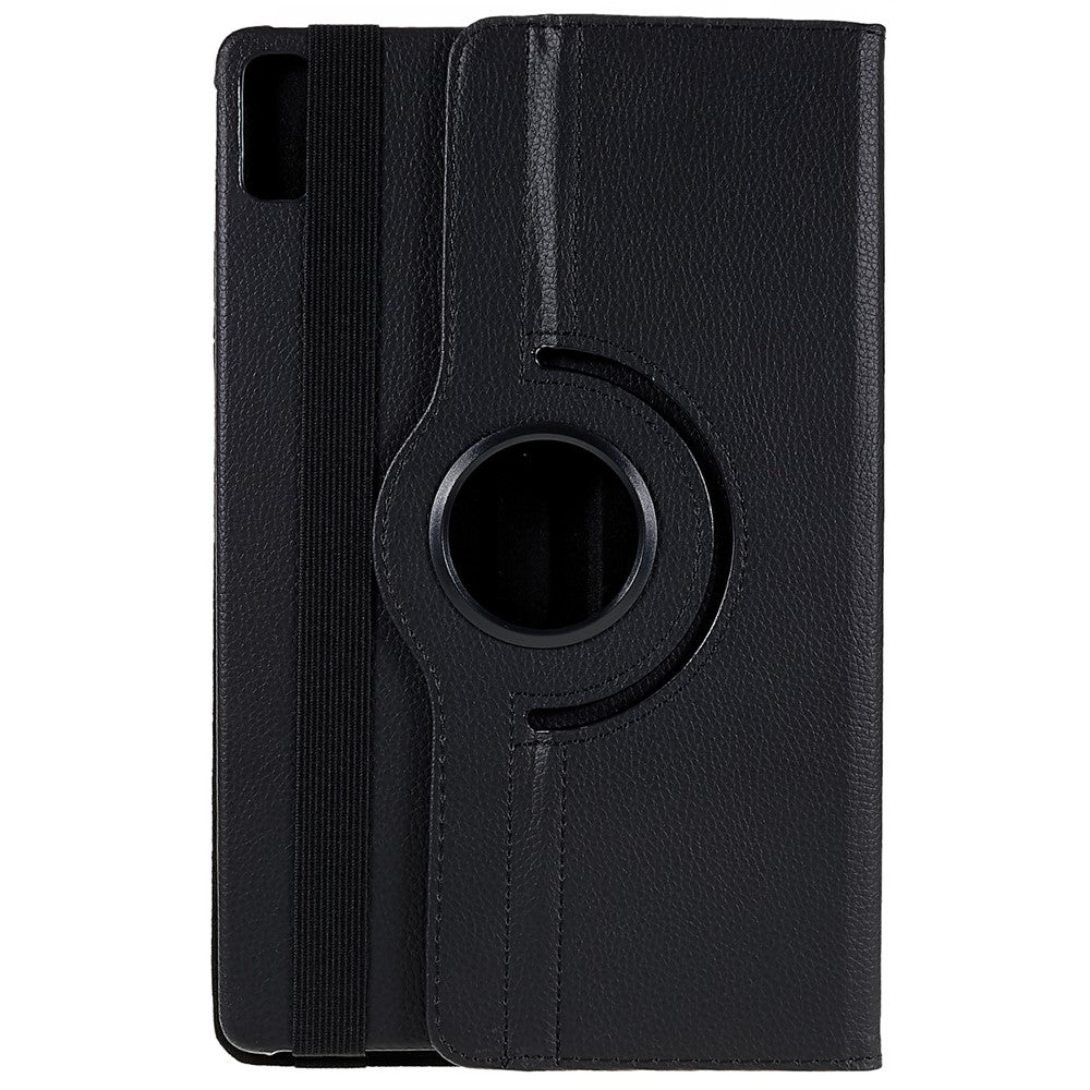 For Lenovo Tab P11 Gen 2 Rotary Tablet Case Stand PU Leather Drop-Proof Tablet Cover with Elastic Band - Black
