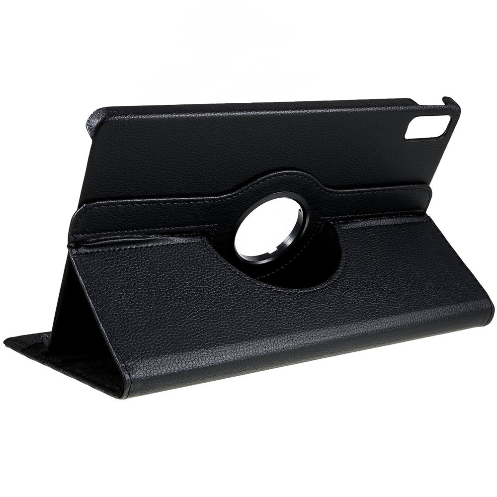 For Lenovo Tab P11 Gen 2 Rotary Tablet Case Stand PU Leather Drop-Proof Tablet Cover with Elastic Band - Black