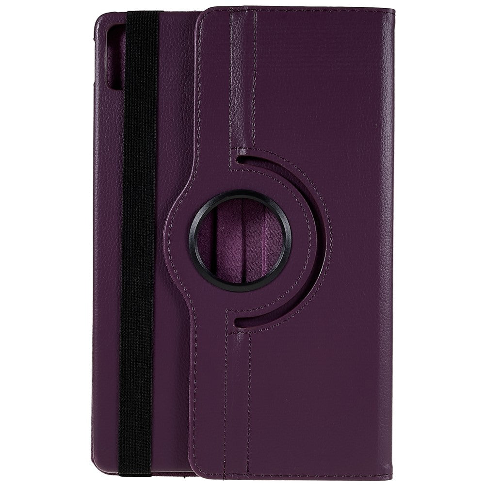 For Lenovo Tab P11 Gen 2 Rotary Tablet Case Stand PU Leather Drop-Proof Tablet Cover with Elastic Band - Purple