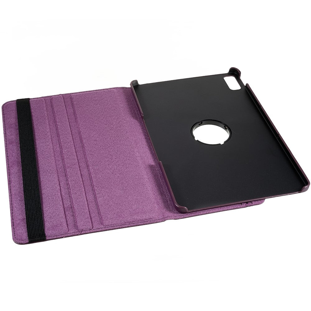 For Lenovo Tab P11 Gen 2 Rotary Tablet Case Stand PU Leather Drop-Proof Tablet Cover with Elastic Band - Purple