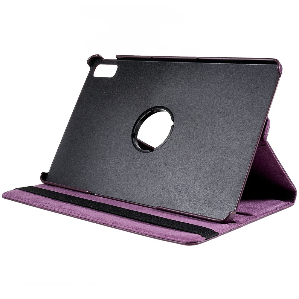 For Lenovo Tab P11 Gen 2 Rotary Tablet Case Stand PU Leather Drop-Proof Tablet Cover with Elastic Band - Purple